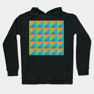 Funky Squares Blue Orange Green Hoodie